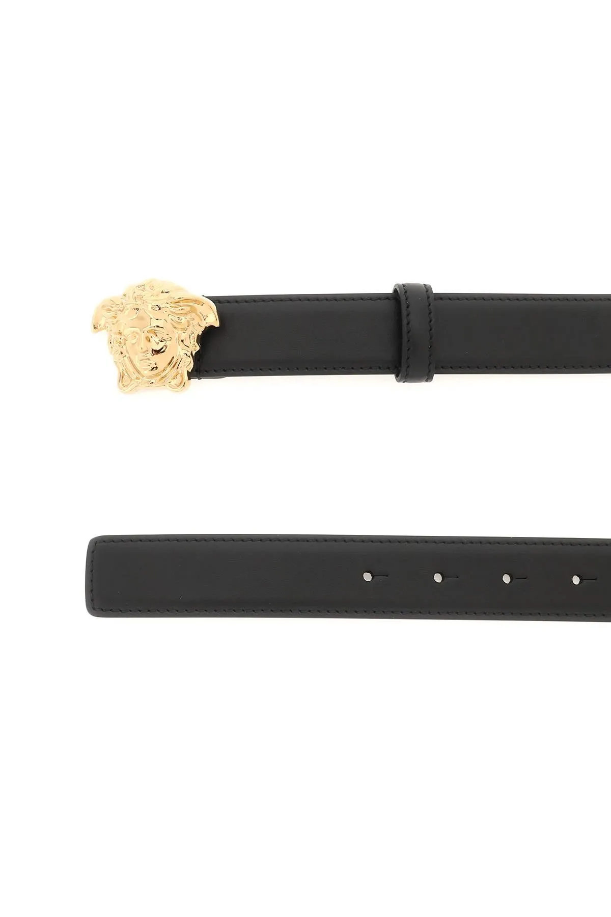 Versace medusa buckle leather belt DCU4747 DVTP1 BLACK VERSACE GOLD