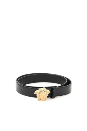 Versace medusa buckle leather belt DCU4747 DVTP1 BLACK VERSACE GOLD