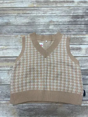 Vest Sweater By Cmf In Brown & Cream, Size: S