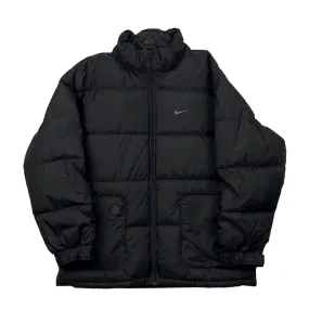 Vintage 90s Black Nike Puffer Coat/ Jacket - Large