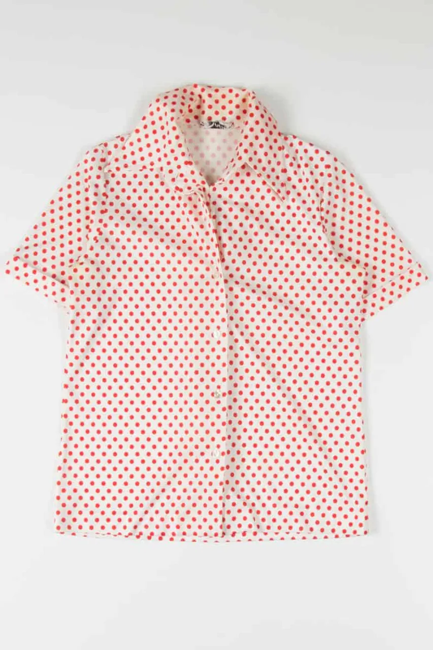 Vintage Polka Dot Button Up Shirt