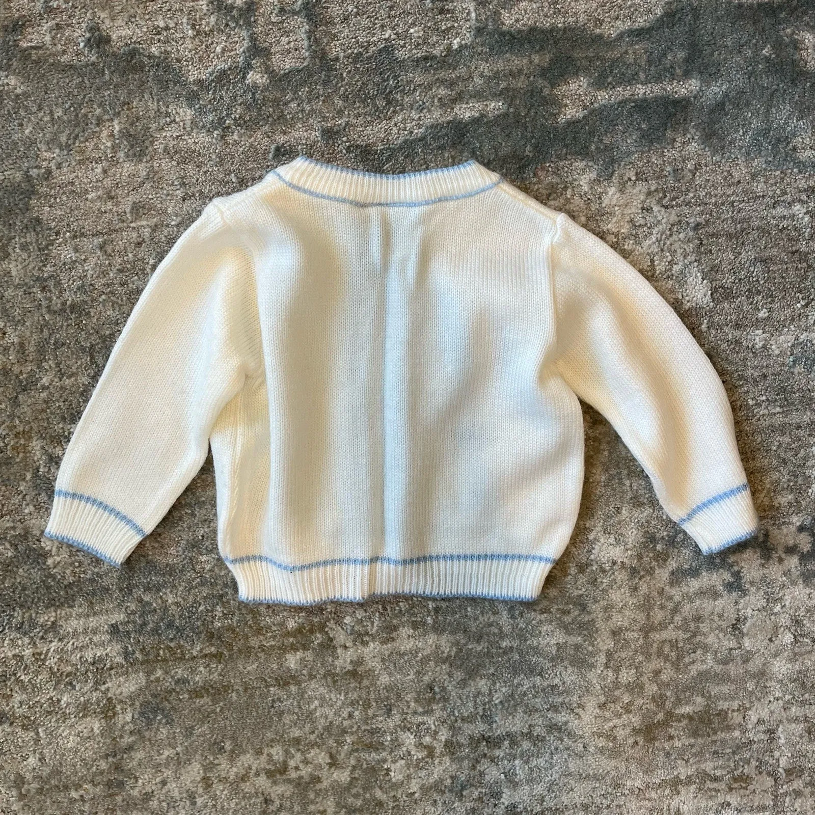 Vintage White Knit Overalls & Sweater Set 6-9 Months