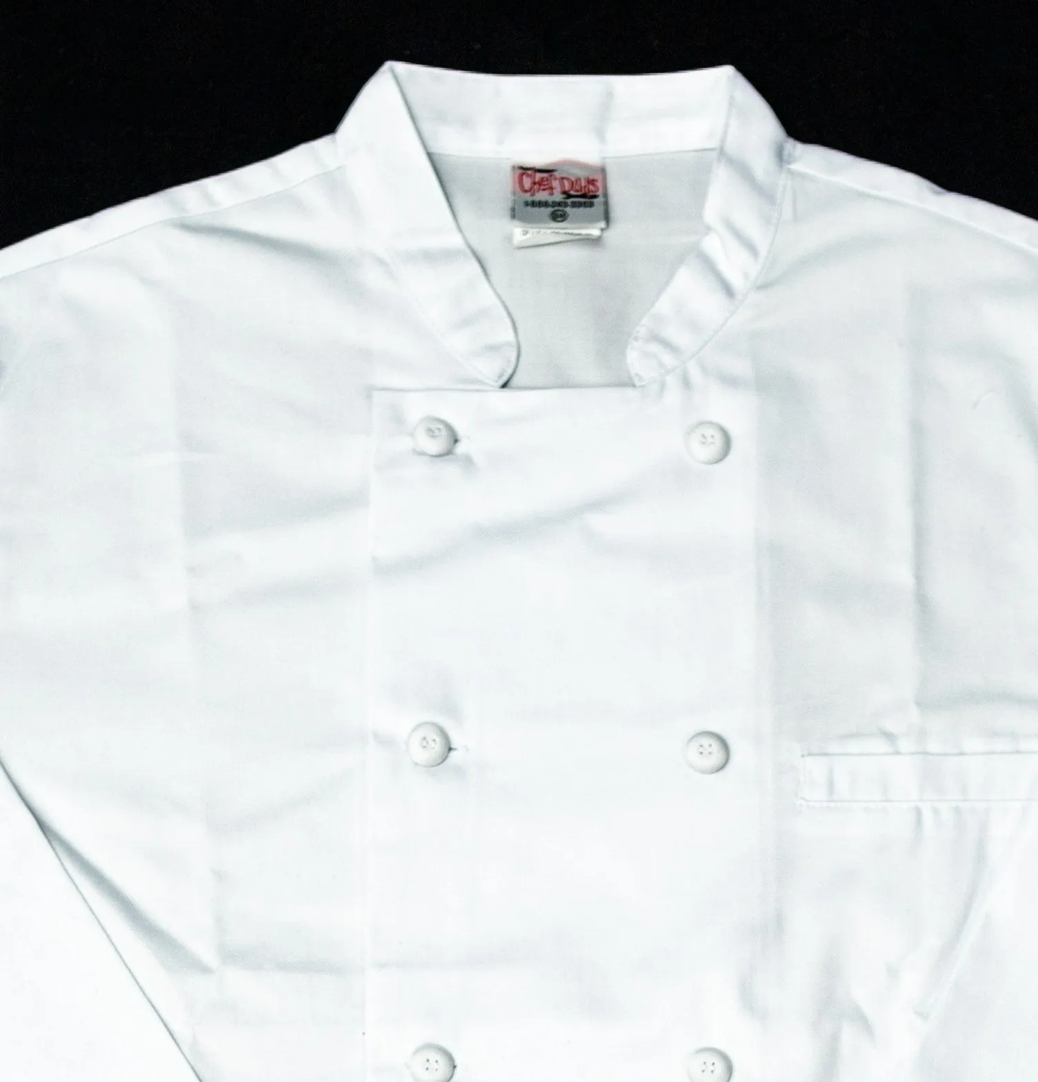 White Short Sleeve Mesh-Back Chef Coat 7651