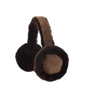 Womens/ladies luxury sheepskin earmuffs one size chocolate Eastern Counties Leather