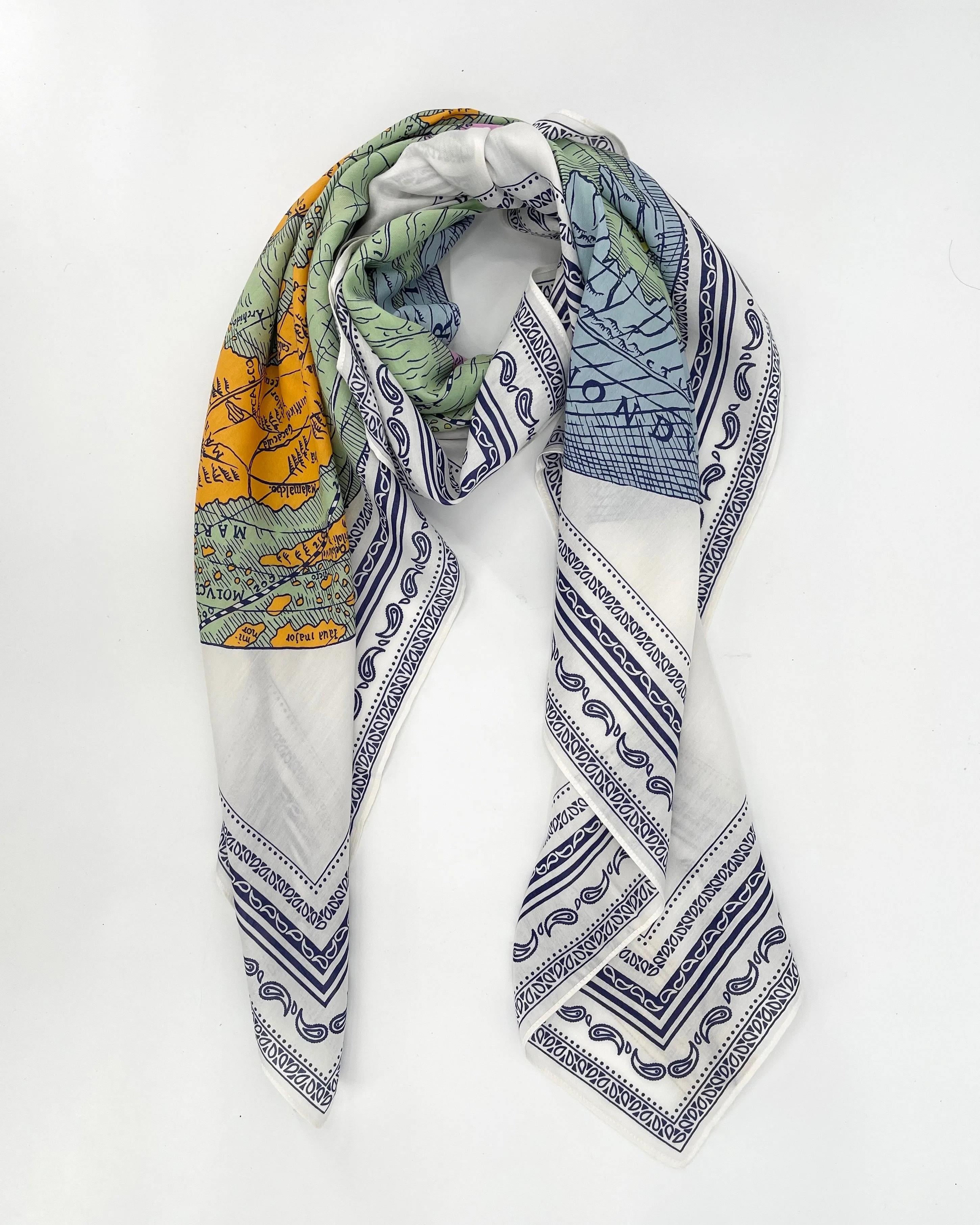 World Map Square Scarves