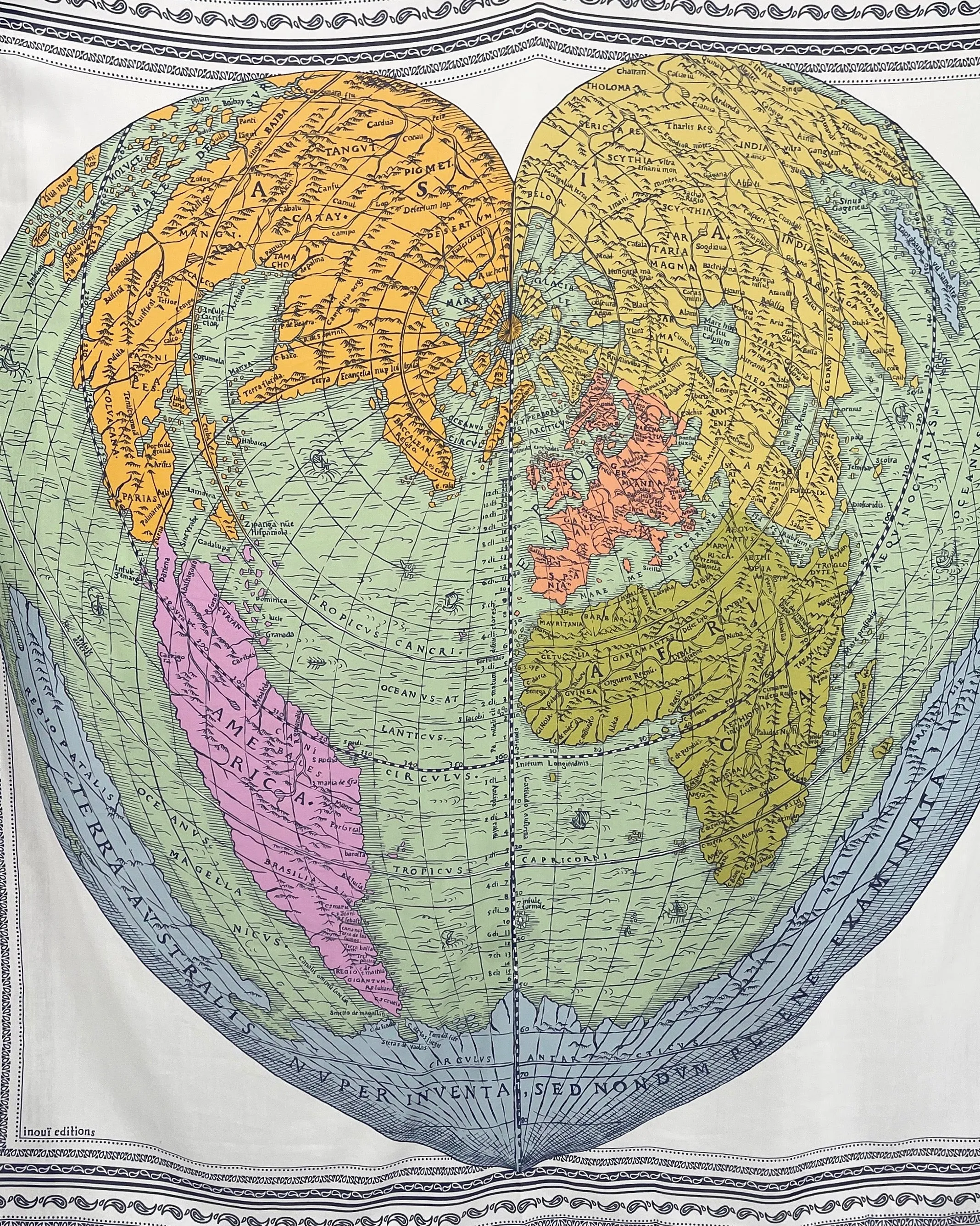 World Map Square Scarves