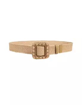 Woven Knitted Grass Square Buckle Belt